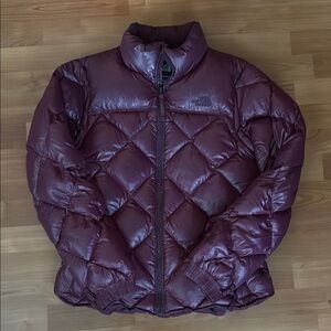 The North Face Burgundy Puffer Jacket